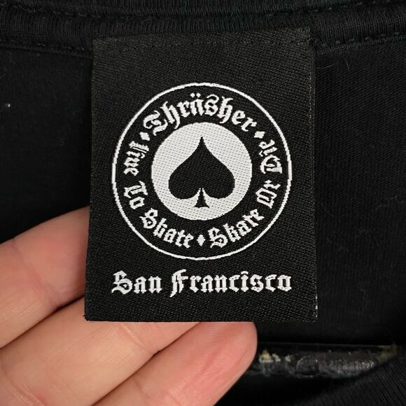 Thrasher Magazine Mens Crew Neck Roses Skateboarding T-Shirt Black Size M - Picture 3 of 4